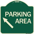 Signmission Parking Area Up Left Arrow Symbol Heavy-Gauge Aluminum Architectural Sign, 18" x 18", G-1818-24614 A-DES-G-1818-24614